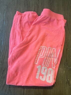 PINK Victoria's Secret Bright Coral Pink Sweatpants